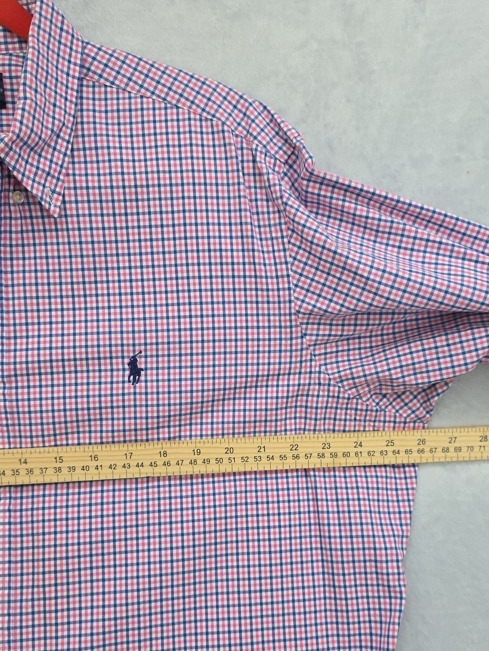 *Ralph Lauren Pink and Blue Check Button-Down Shirt Classic Fit XL - Picture 6 of 8